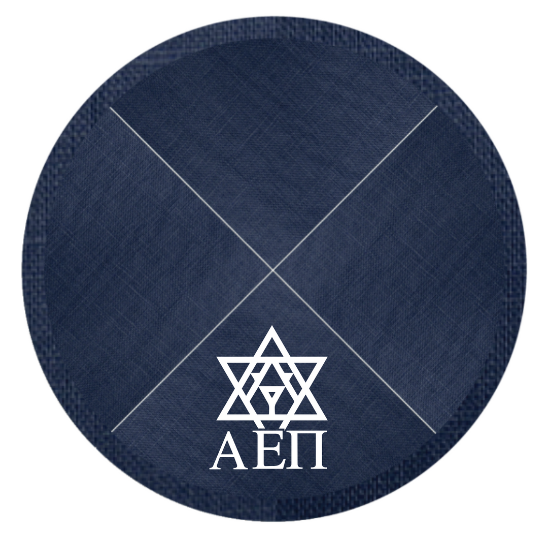 AEPi - Navy Linen Kippah