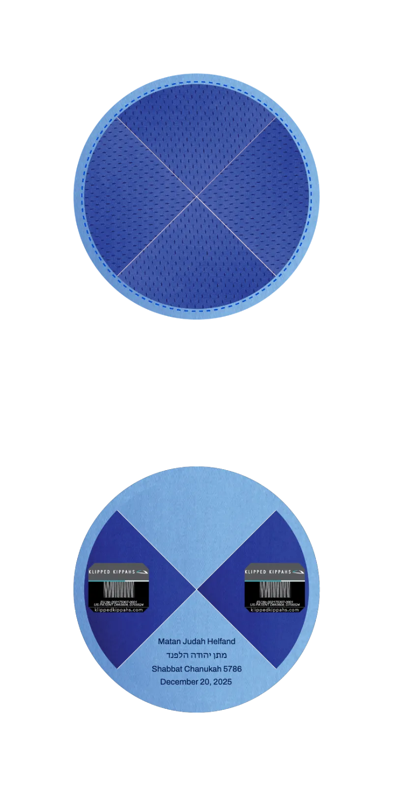 Custom Mesh Kippah - Customer's Product with price 5.11 ID dt_KoL7_w_mNhciN9Mba11OQ