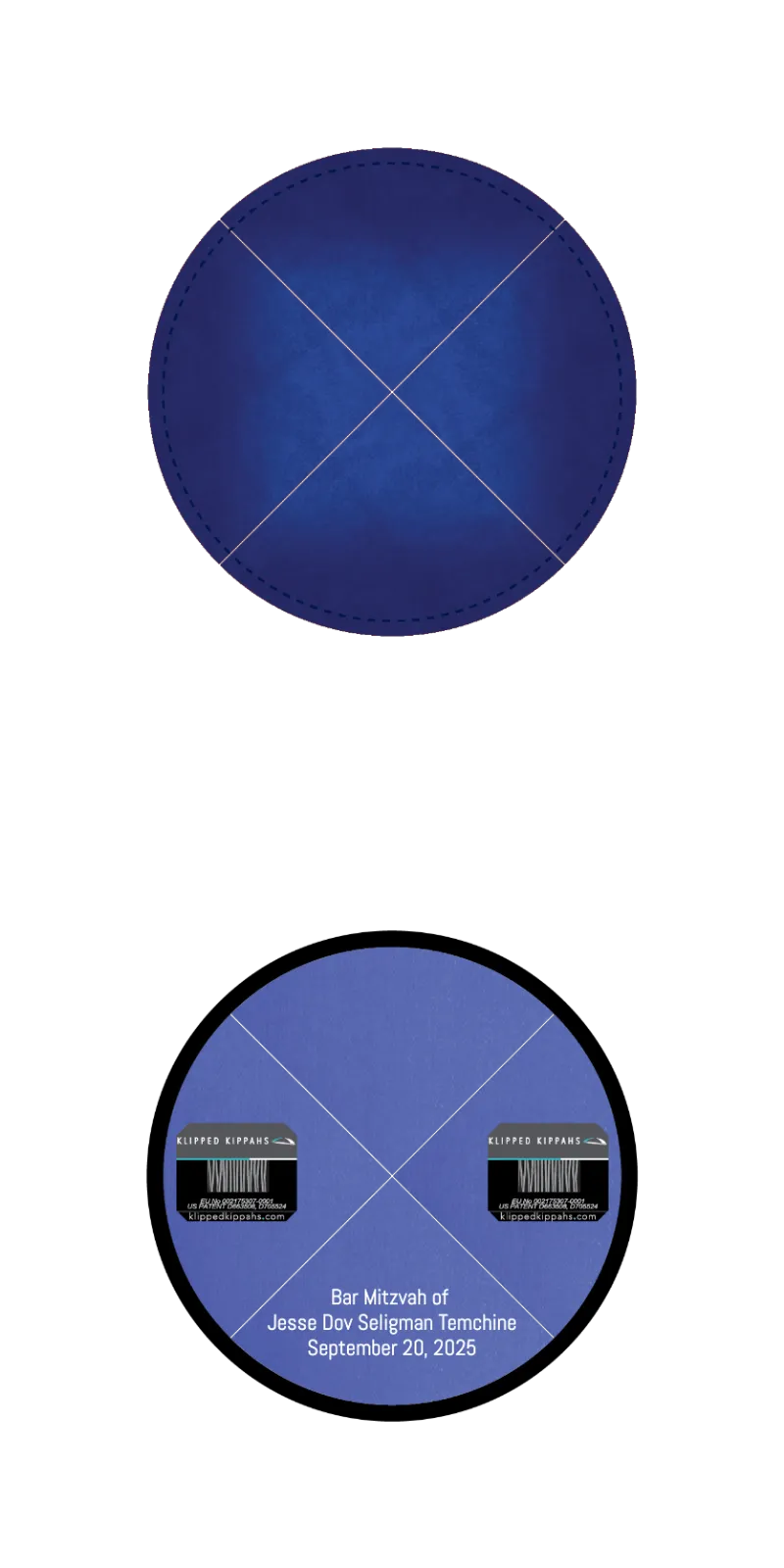 Custom Crushed Velvet Kippah - Customer's Product with price 5.35 ID ClfY-ZhUqY7DaycNilloPi3A