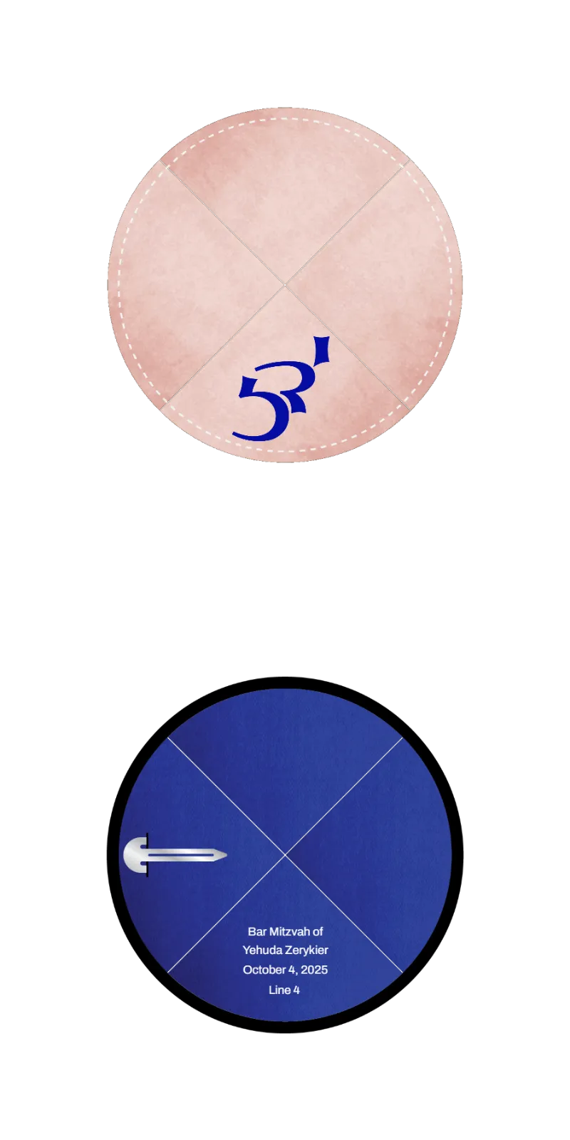 Custom Velvet Kippahs - Customer's Product with price 4.77 ID c3-02kfJE7TP_B9-Lhr5Tf3F