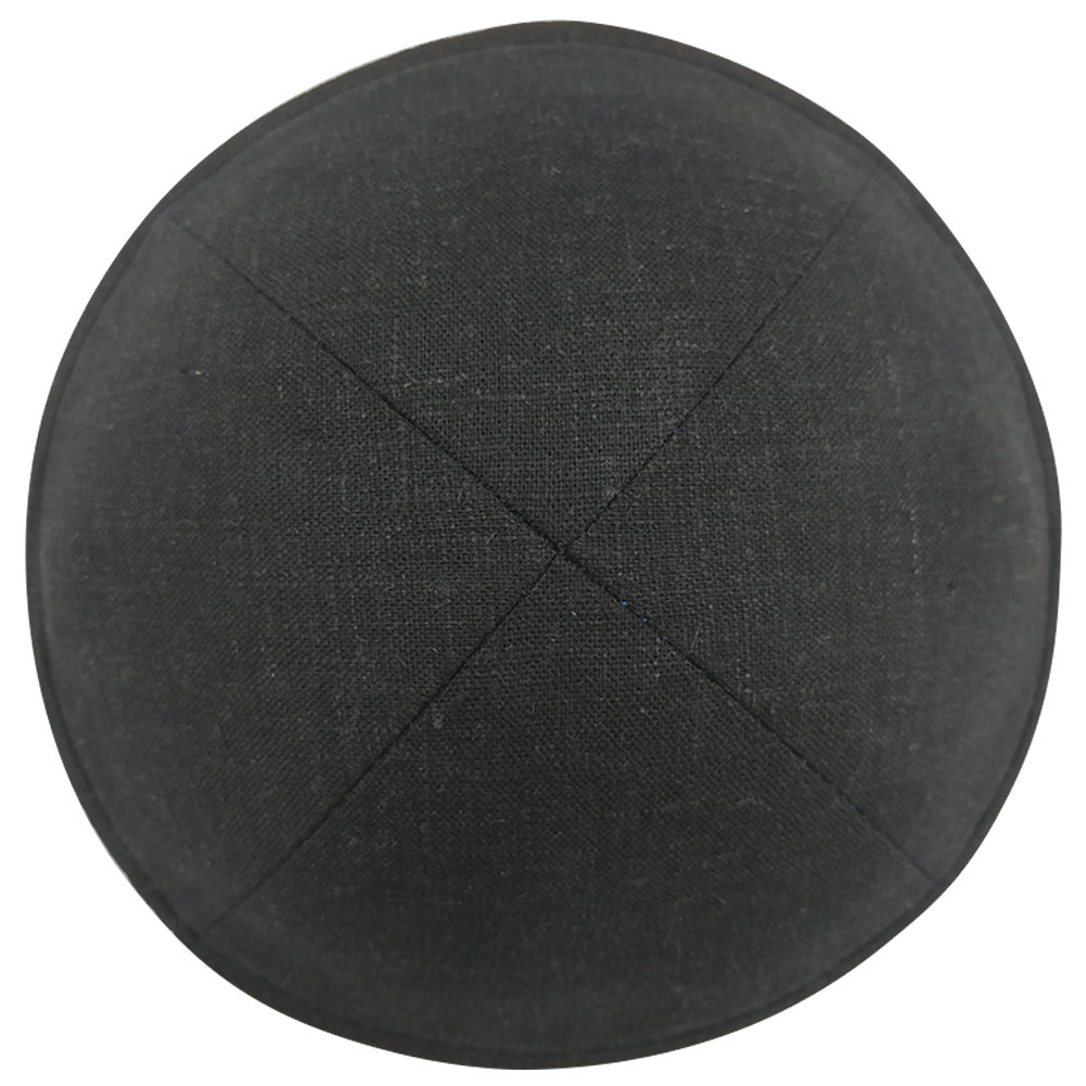 Black Linen with Rim Clip Kippah | Kippah & Yarmulks | Klipped Kippahs