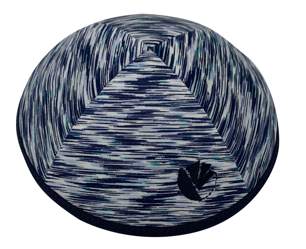 Navy Mayim Kippah - with rim