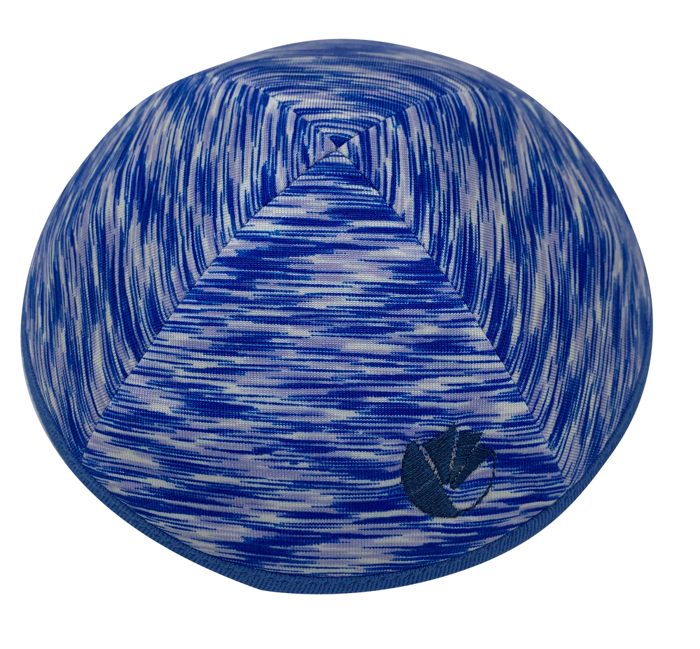 Blue Mayim Kippah - with rim