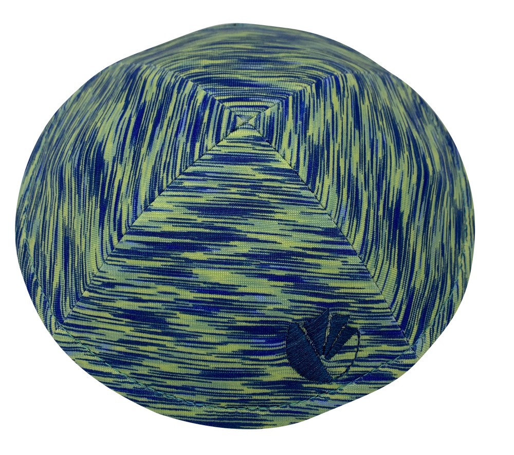 Green Mayim Kippah - with no rim