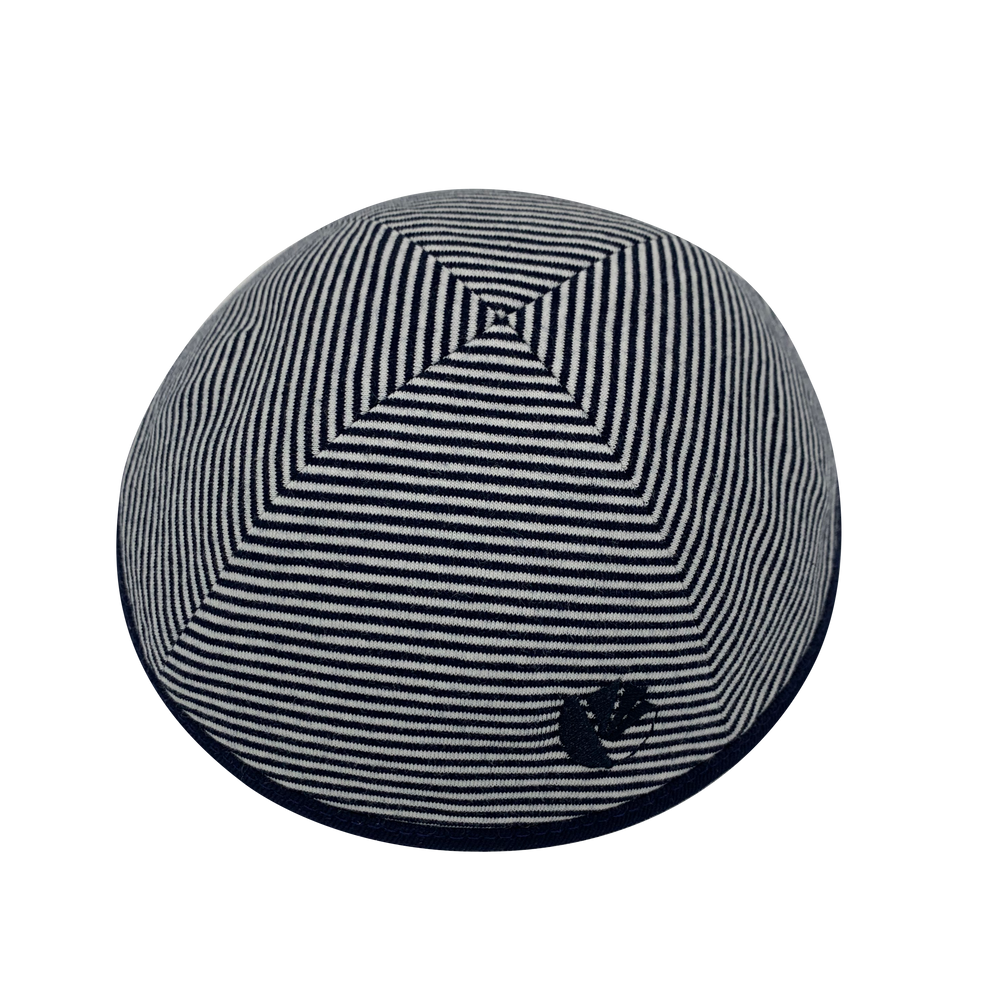 Navy Seer Sucker - with rim