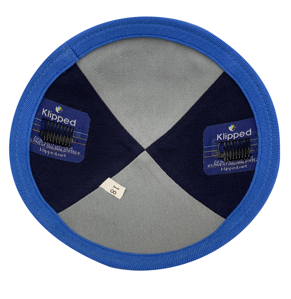 Blue Mayim Kippah - with rim