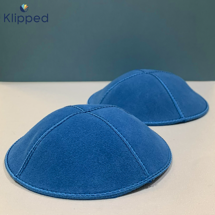 Wedge Blue Suede Kippah