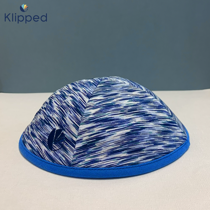 Navy Mayim with Blue Rim Kippah