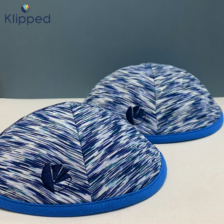 Navy Mayim with Blue Rim Kippah
