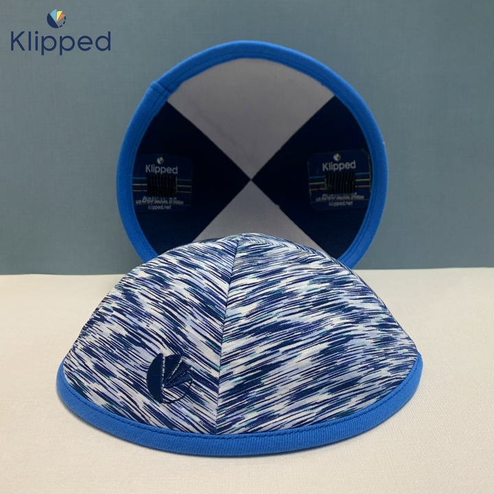 Navy Mayim with Blue Rim Kippah
