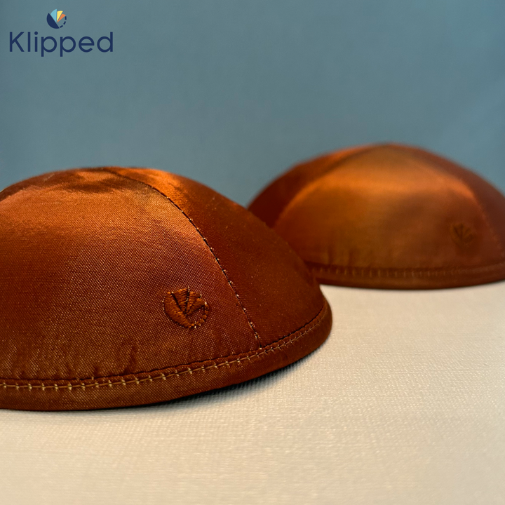 Copper Raw Silk Kippah