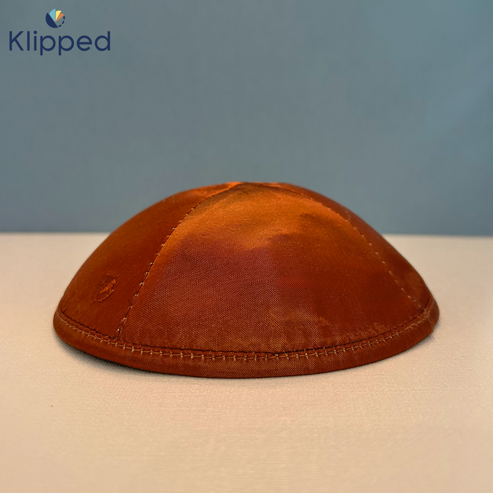 Copper Raw Silk Kippah