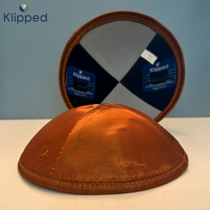 Copper Raw Silk Kippah