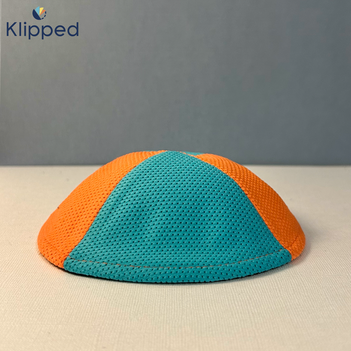 Orange and Dolphin Blue two pannels Mirco Mesh