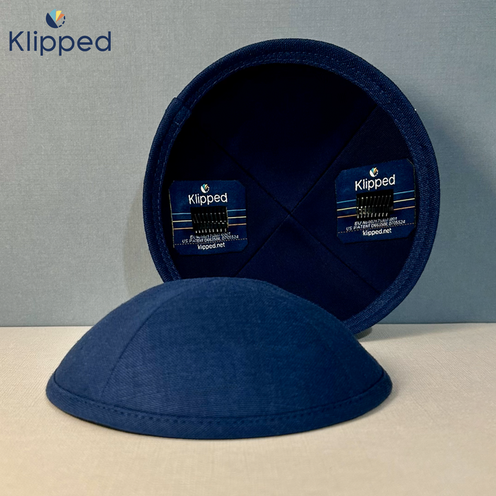 Medium blue linen with rim