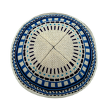 Burlap (Blue, Navy & White details) with Rim
