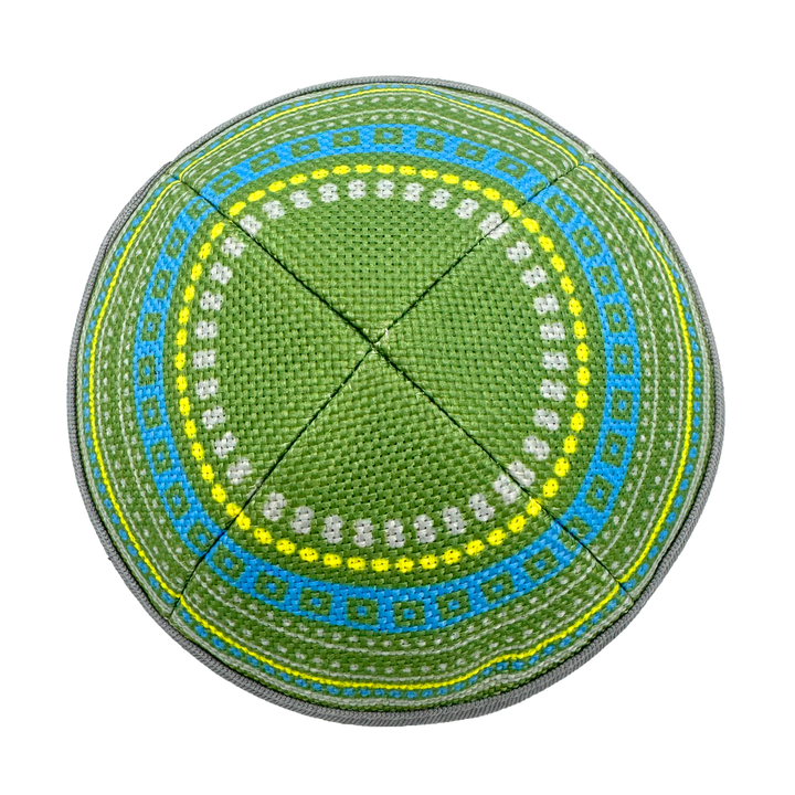 Burlap (Green, Yellow, Blue & Gray details) with Rim