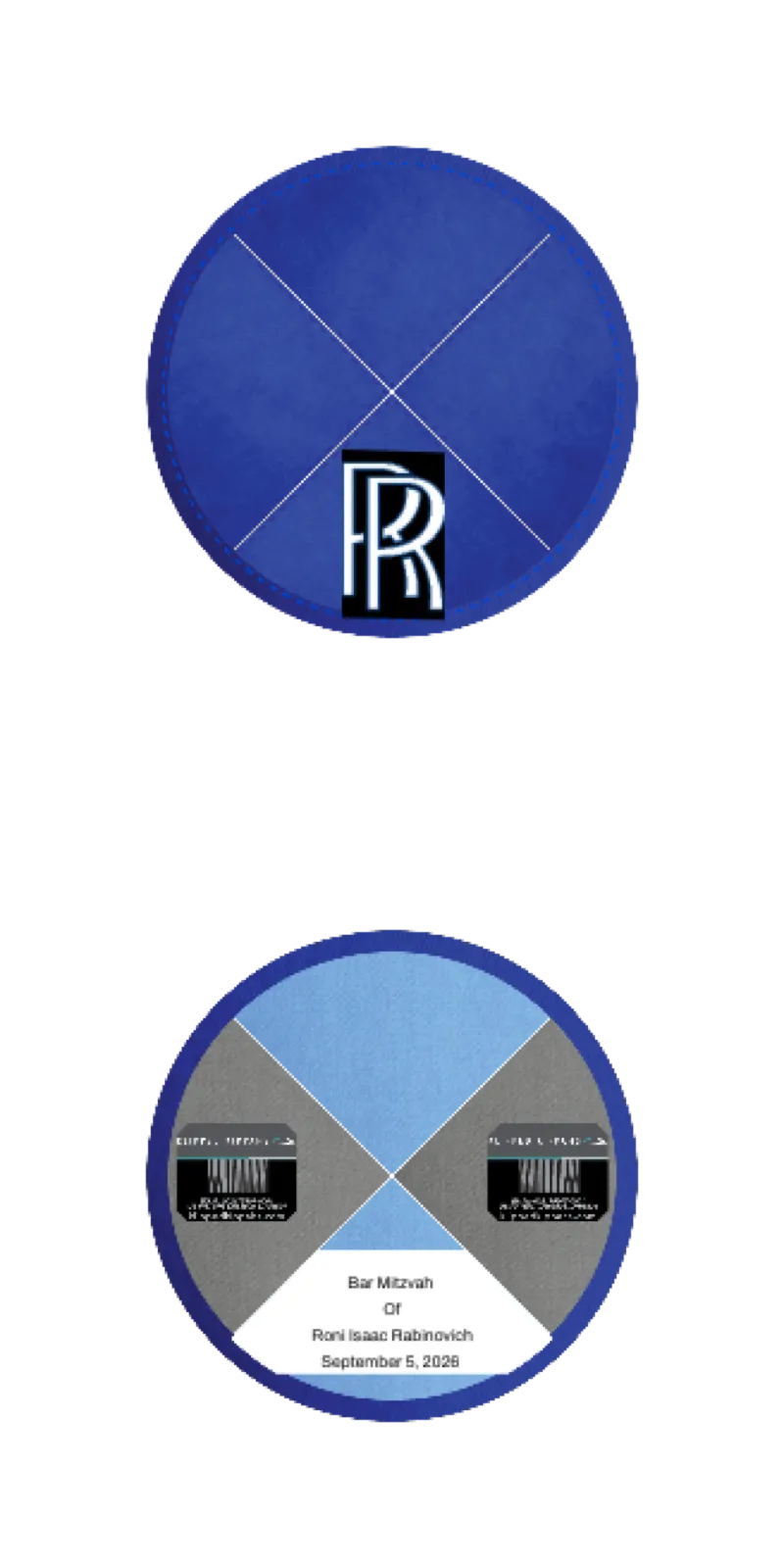 Custom Velvet Kippahs - Customer's Product with price 6.25 ID iQcoACBiOvZUVfFZ3KrE1ReL