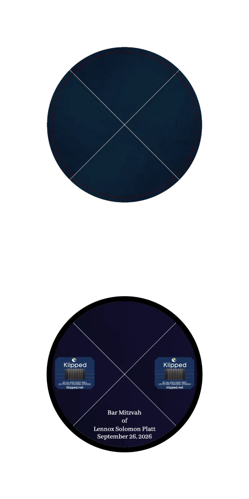Custom Velvet Kippahs - Customer's Product with price 7.15 ID Npm44oHieEvly5fQSqyylTML