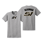 EK-51 - Youth Kligman Short Sleeve T-Shirt Name and Number - GRAY/WHITE