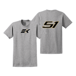EK-51 - Youth Kligman Short Sleeve T-Shirt Number - GRAY/WHITE