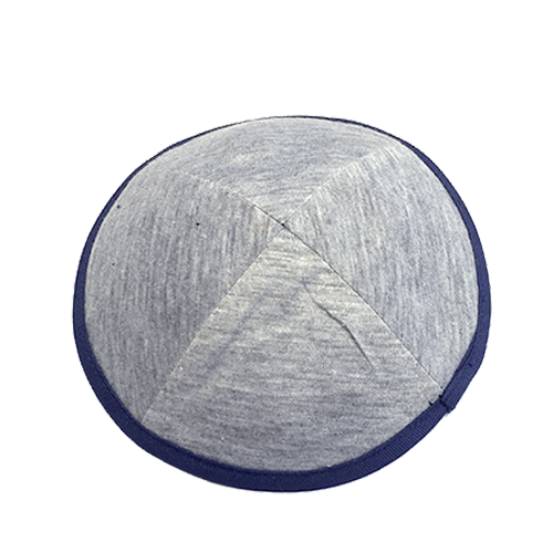 Navy Rim Gray T-Shirt Kippah | Kippah & Yarmulkes | Klipped Kippahs