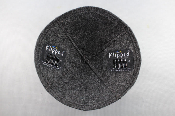 Inside Felt Charcoal Kippah | Kippahs & Yarmulkes | Klipped Kippahs