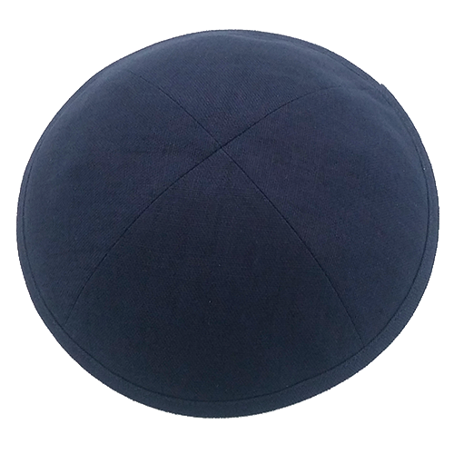 Navy Linen Rim and Clip Kippah | Kippah & Yarmulks | Klipped Kippahs