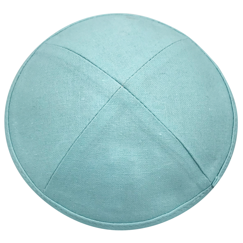 Baby Blue Linen Kippah with Clip | Kippah & Yarmulks | Klipped Kippahs