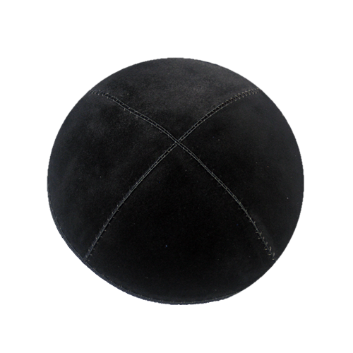 Black Suede Kippah with Clips | Kippahs & Yarmulkes | Klipped Kippahs
