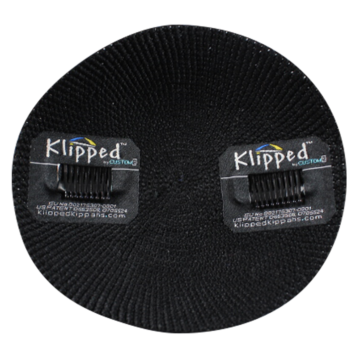 Inside Black Knit Kippah with Clips | Kippahs & Yarmulkes | Klipped Kippahs