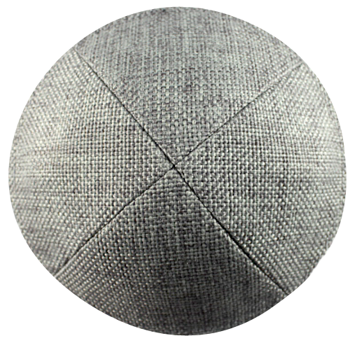 Gray Burlap Kippah with Clip | Kippah & Yarmulks | Klipped Kippahs