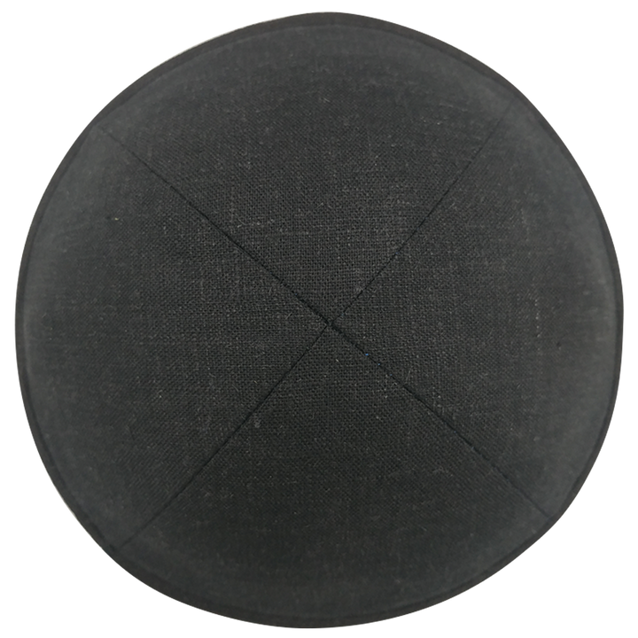 Black Linen with Rim Clip Kippah | Kippah & Yarmulks | Klipped Kippahs
