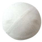 Linen White Kippah with Clip | Kippah & Yarmulks | Klipped Kippahs